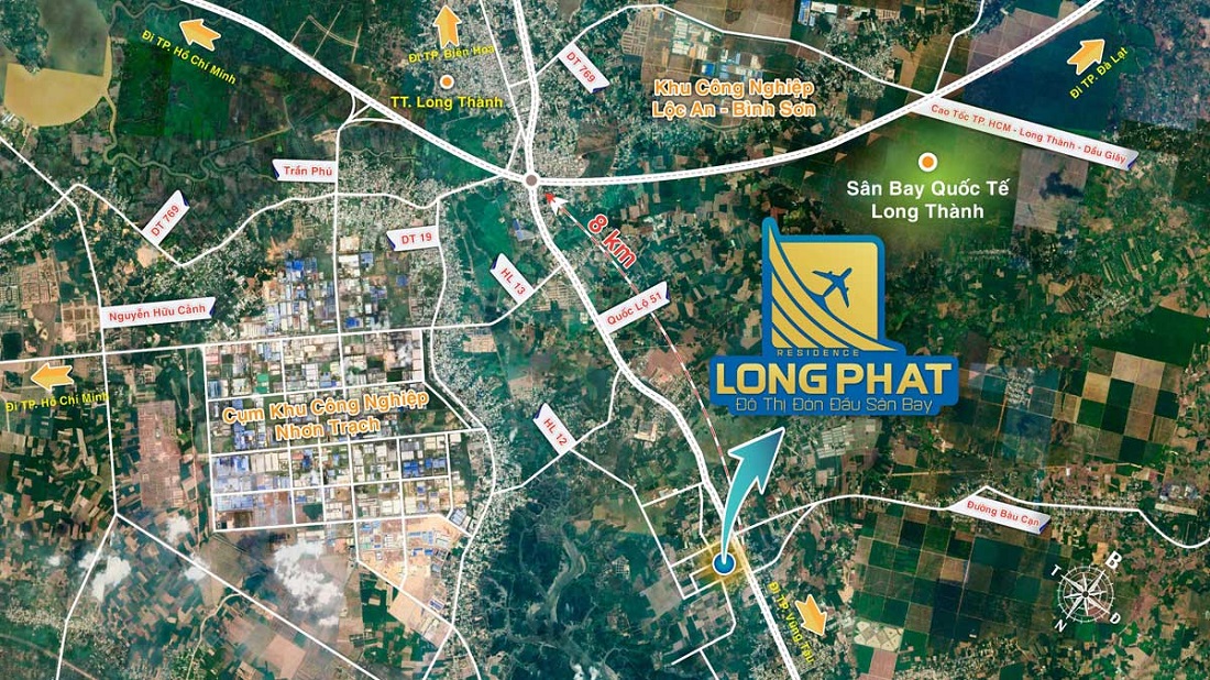 Vị trí tiếp giáp dự án Long Phát Residence trên Google Maps